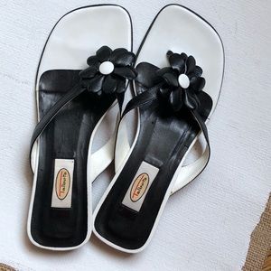 Talbots Black and White Petal Sandals